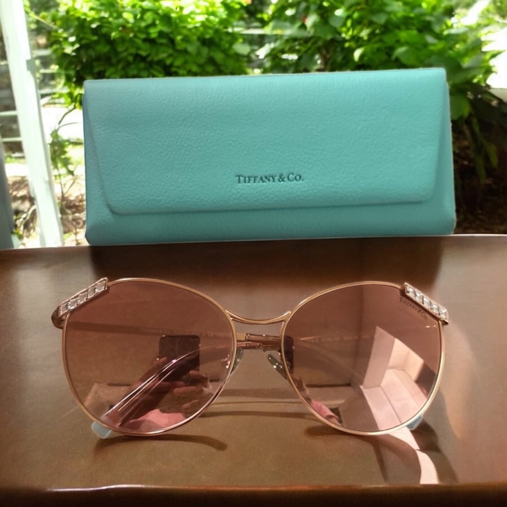 Tiffany & Co. Gold Sunglasses with Elegant Design
